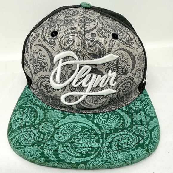 Dolly Noire Italy Hip Hop Hat Gray Green Paisley Snapback Cap Streetwear - Picture 1 of 10